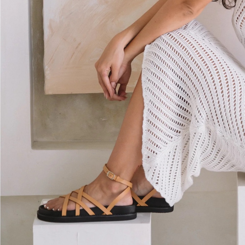 Liberté Leather - Sorrento Sandals - Tan size 39 or 8.5